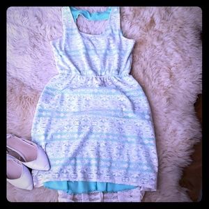 Mint Green & Off-White Lace Dress!